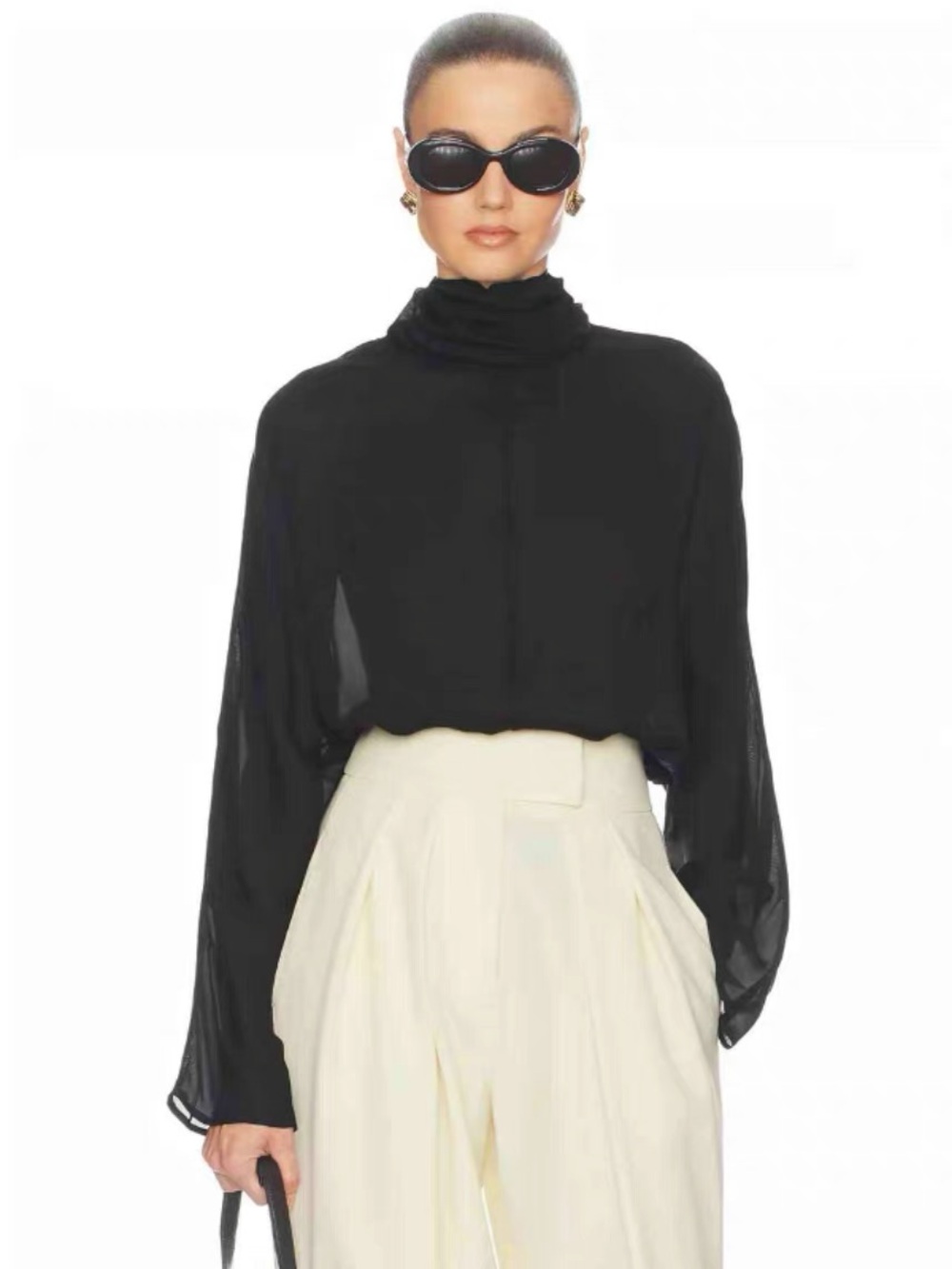 HELSA Dolman Popover Top in Cupro, XXS XS S
